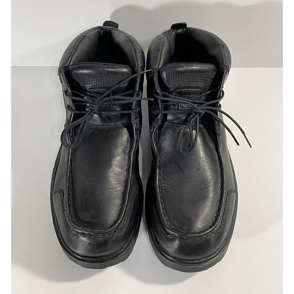 TIMBERLAND 36551 MENS SIZE 11M BLACK LEATHER CHUKKA 2 EYELET ANKLE MOE TOE BOOTS